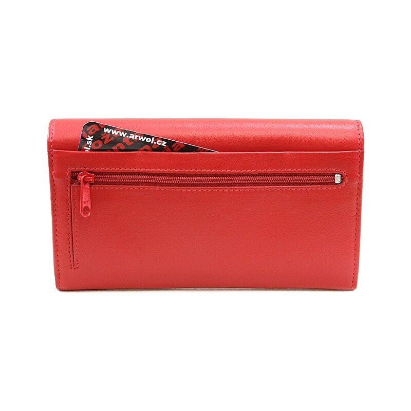 Červená dámská psaníčková kožená peněženka Esmel