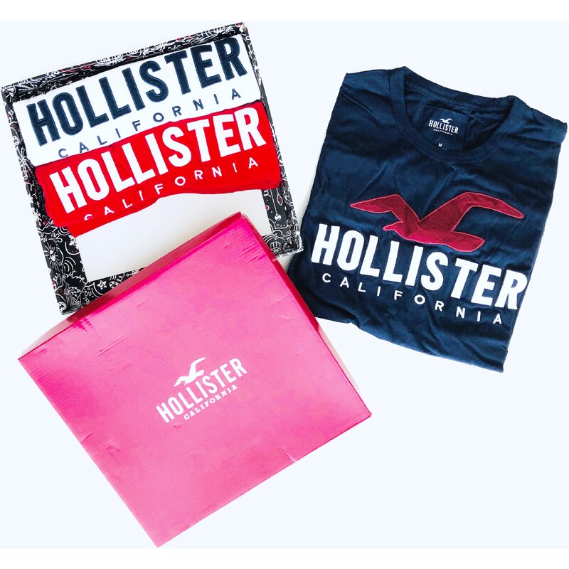 Hollister Hollister Logo Multicolor stylová bavlněná trika sada 3 ks - M / Vícebarevná / Hollister