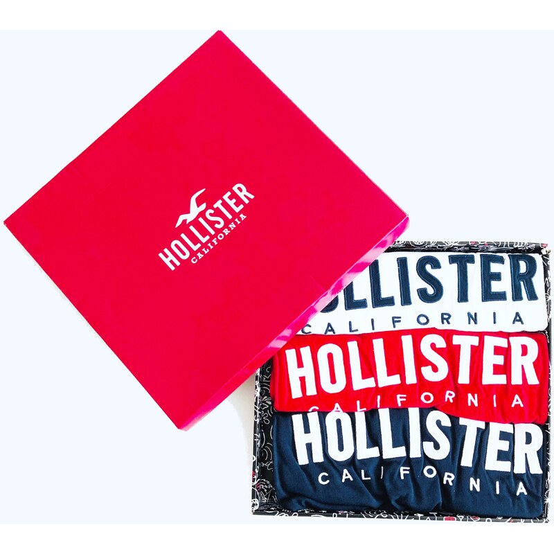 Hollister Hollister Logo Multicolor stylová bavlněná trika sada 3 ks - M / Vícebarevná / Hollister