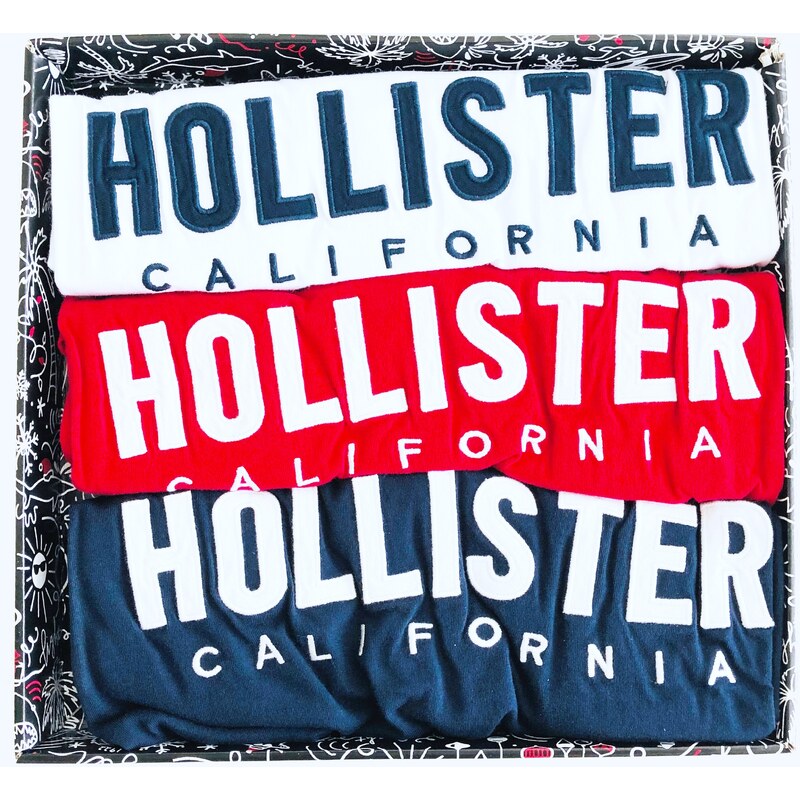 Hollister Hollister Logo Multicolor stylová bavlněná trika sada 3 ks - M / Vícebarevná / Hollister