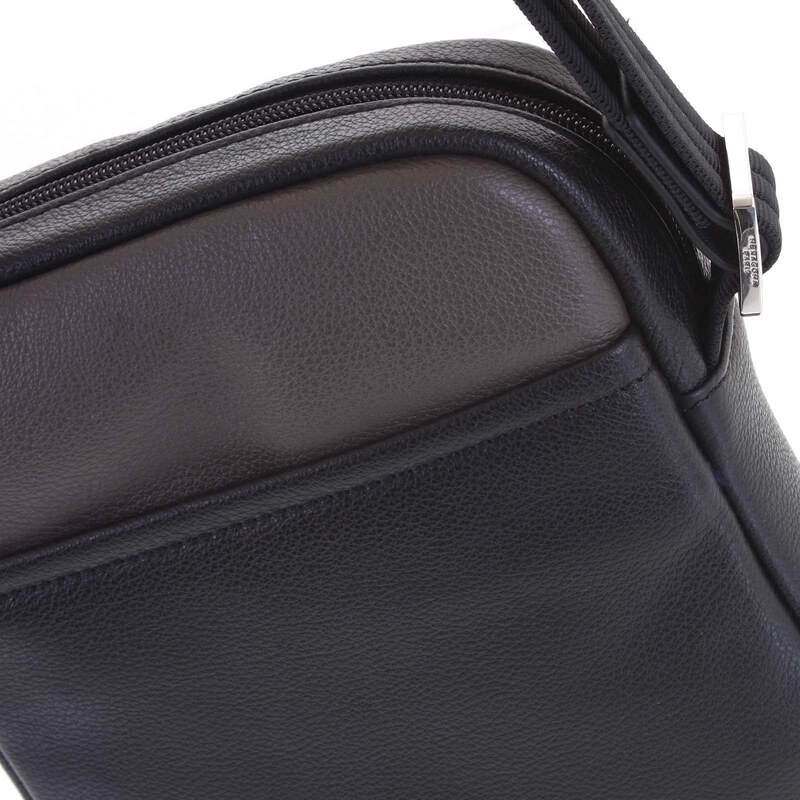 Pánská kožená taška na doklady černá taupe - Hexagona Thursday taupe