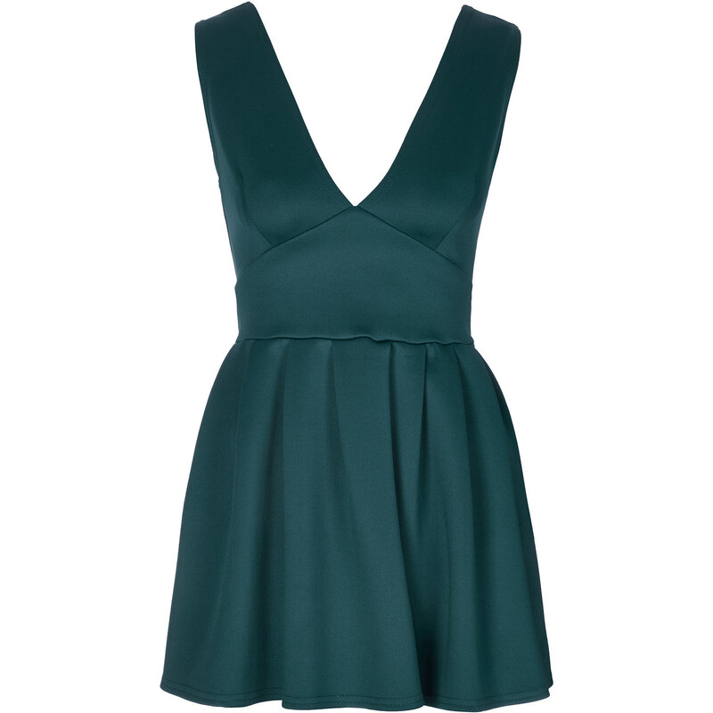 Topshop **Plunge Pleated Skater Dress by Rare