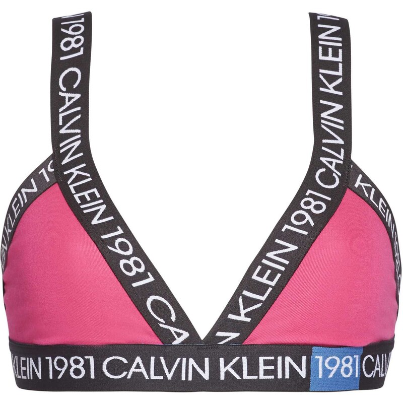 Podprsenka bez kostice QF5447E-8ZK růžovočerná Calvin Klein
