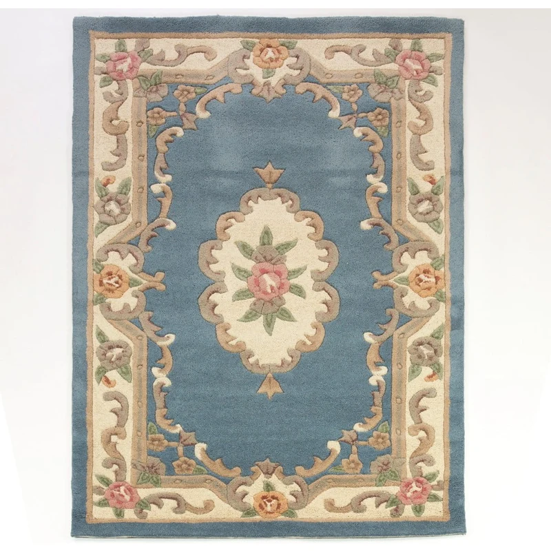 Bonami Modrý vlněný koberec Flair Rugs Aubusson, 75 x 150 cm - GLAMI.cz