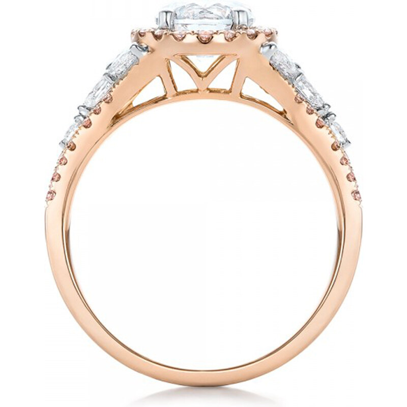 OLIVIE Růžově zlacený stříbrný prsten 3365