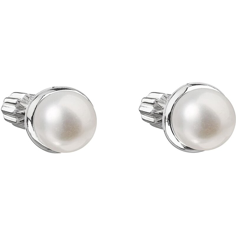 Stříbrné perlové náušnice Swarovski elements 21003.1 bílá - GLAMI.cz