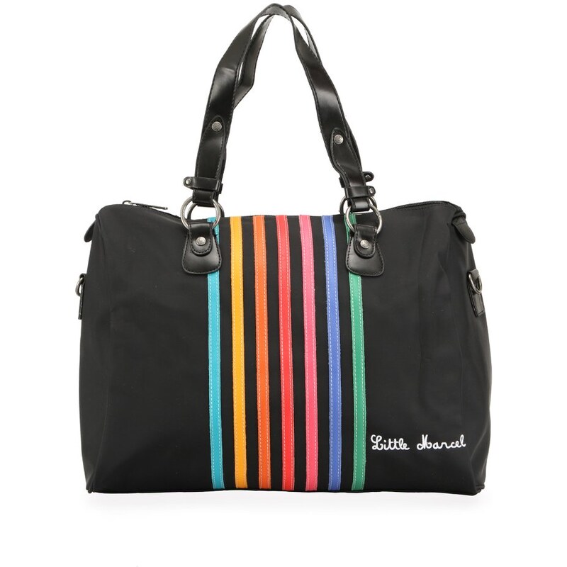 Černá kabelka s barevnými proužky Little Marcel