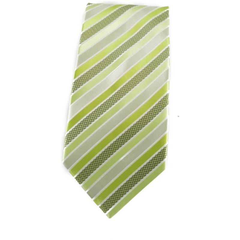 Šlajfka Zelená pruhovaná mikrovláknová kravata