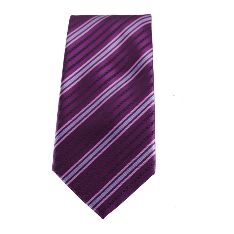 Šlajfka Fialová pruhovaná mikrovláknová kravata