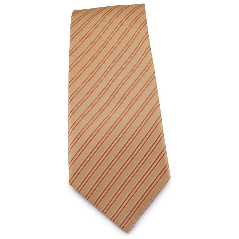 Šlajfka Oranžová (meruňková) proužkovaná mikrovláknová kravata
