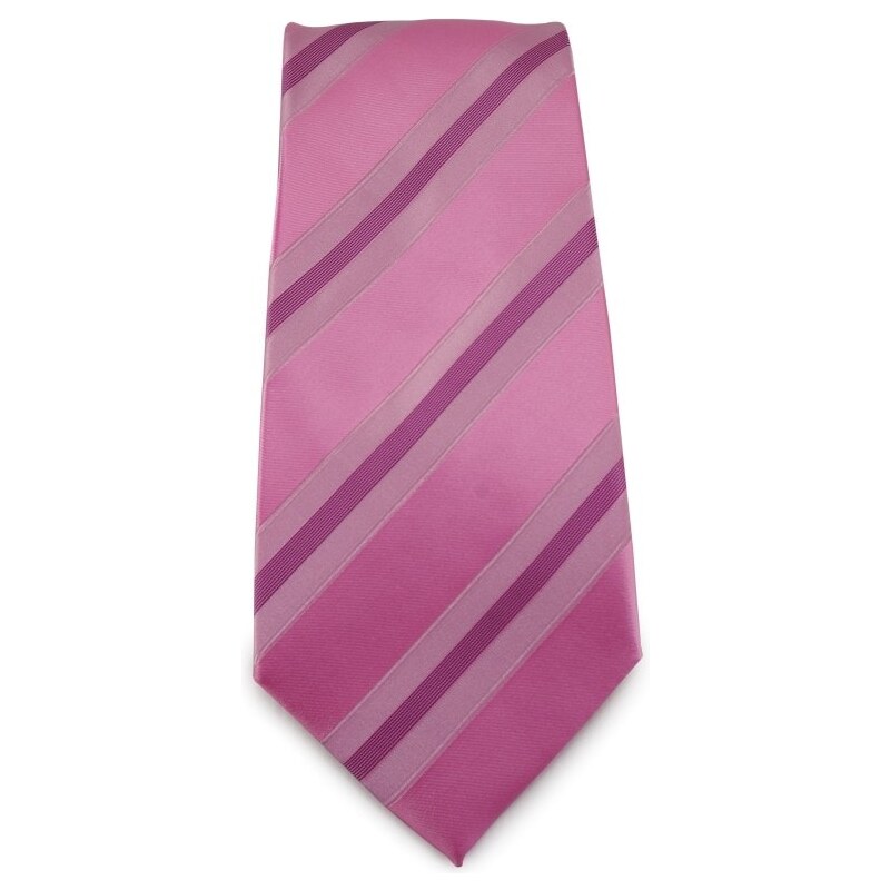 Šlajfka Růžová proužkovaná mikrovláknová kravata