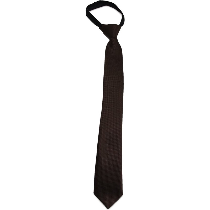 Šlajfka Dětská hnědá kravata s jemným vzorkem
