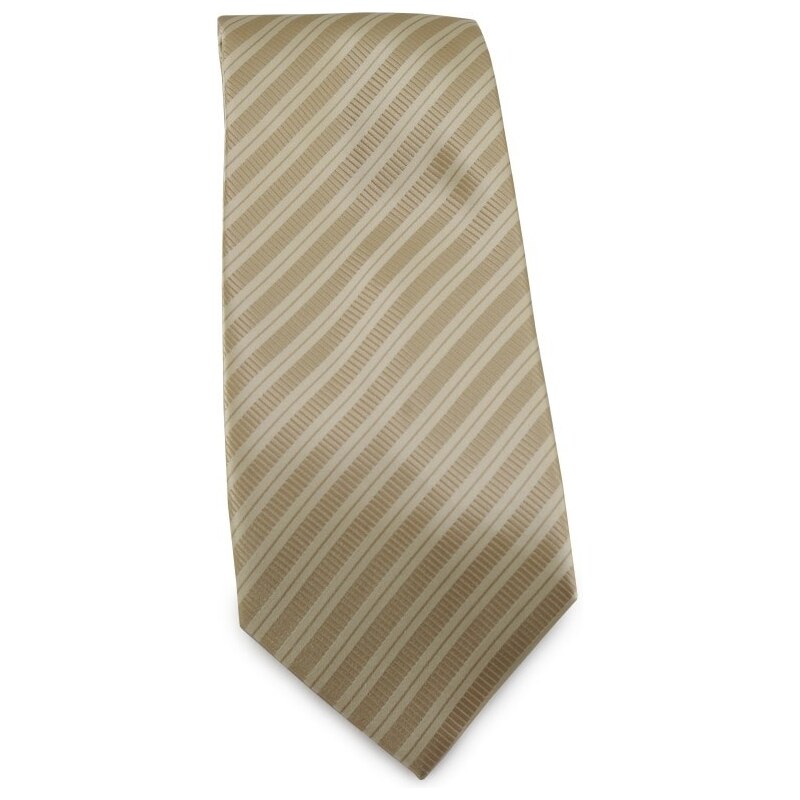 Šlajfka Béžová mikrovláknová kravata s proužky