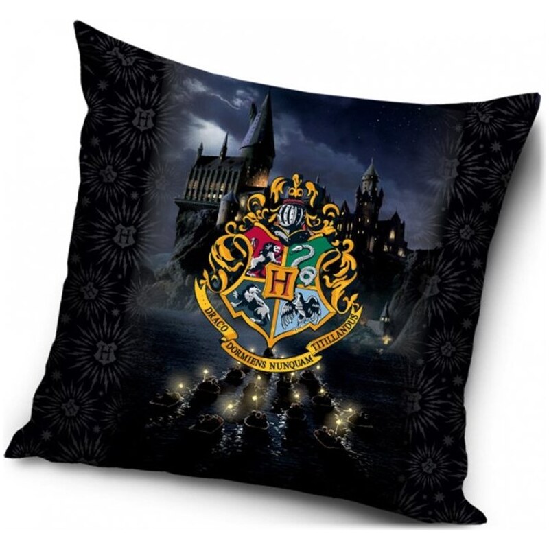 Carbotex Polštář Harry Potter - motiv "Na loďkách do Bradavic" - 40 x 40 cm