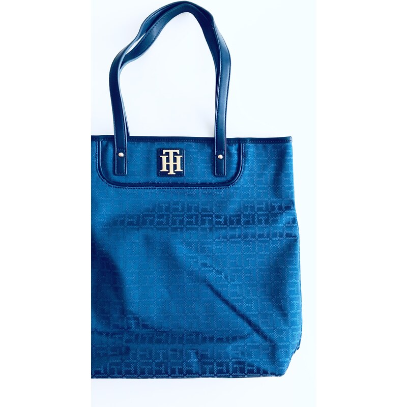 Tommy Hilfiger Tommy Hilfiger Logo Royal Blue luxusní modrá taška s kovovým logem zlaté barvy - UNI / Tmavě modrá / Tommy Hilfiger