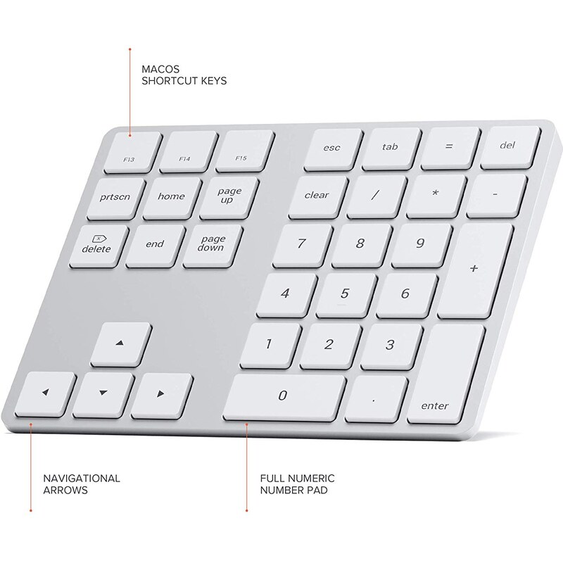 Satechi Extended Wireless Keypad ST-XLABKS stříbrná