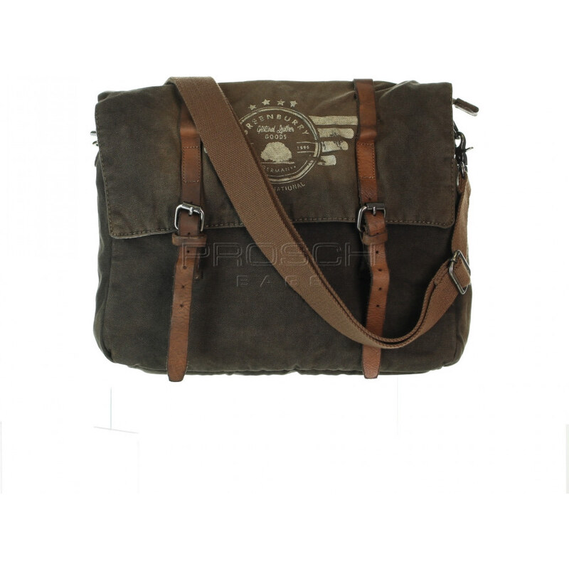 Greenburry Plátěná messenger taška Greenburry 5901-30 khaki