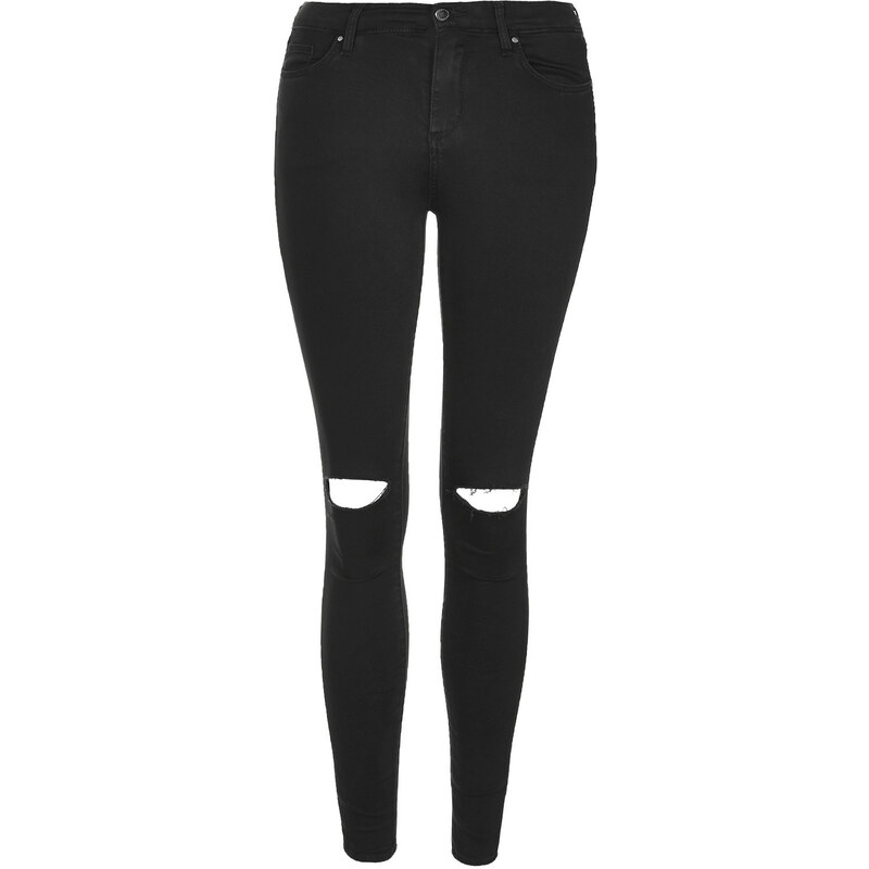 Topshop MOTO Black Ripped Leigh Jeans