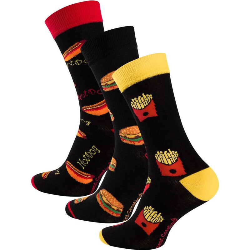 Vincent Creation Ponožky unisex Fast Food - 3 páry