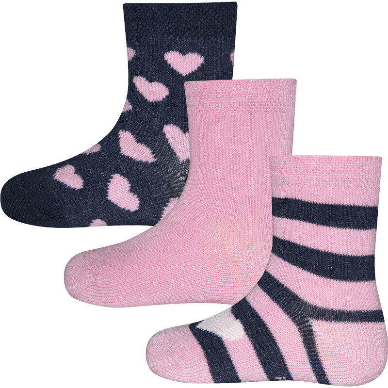Ewers Dívčí ponožky růžové Trio (3 páry)