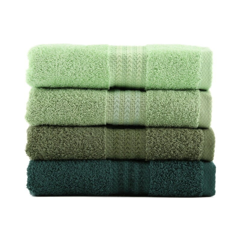 Hobby Bonami Sada 4 zelených bavlněných ručníků Rainbow, 50 x 90 cm
