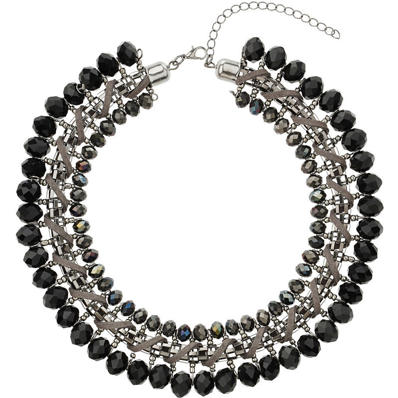 Topshop Faceted Bead Cord Wrapped Collar