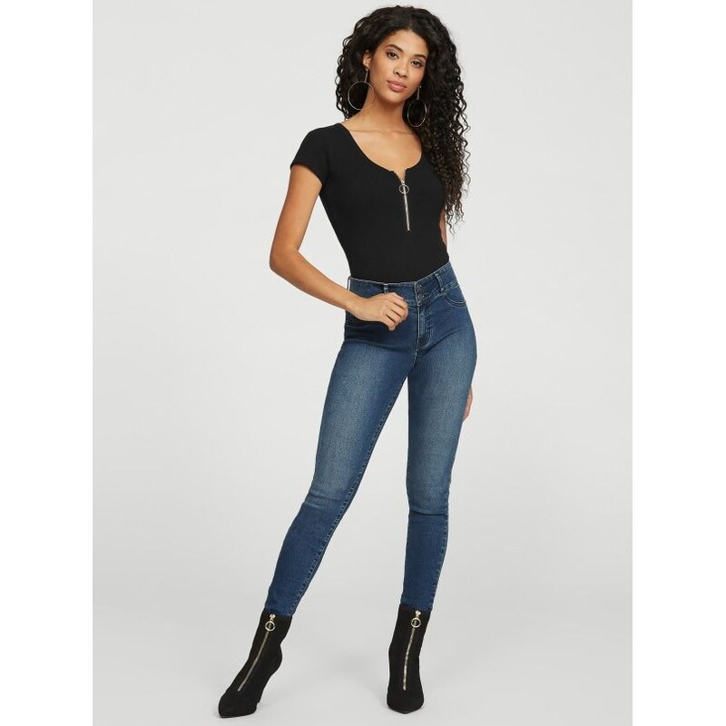 GUESS dámské body Melany Zipper-Front Bodysuit S