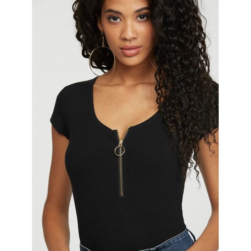 GUESS dámské body Melany Zipper-Front Bodysuit S