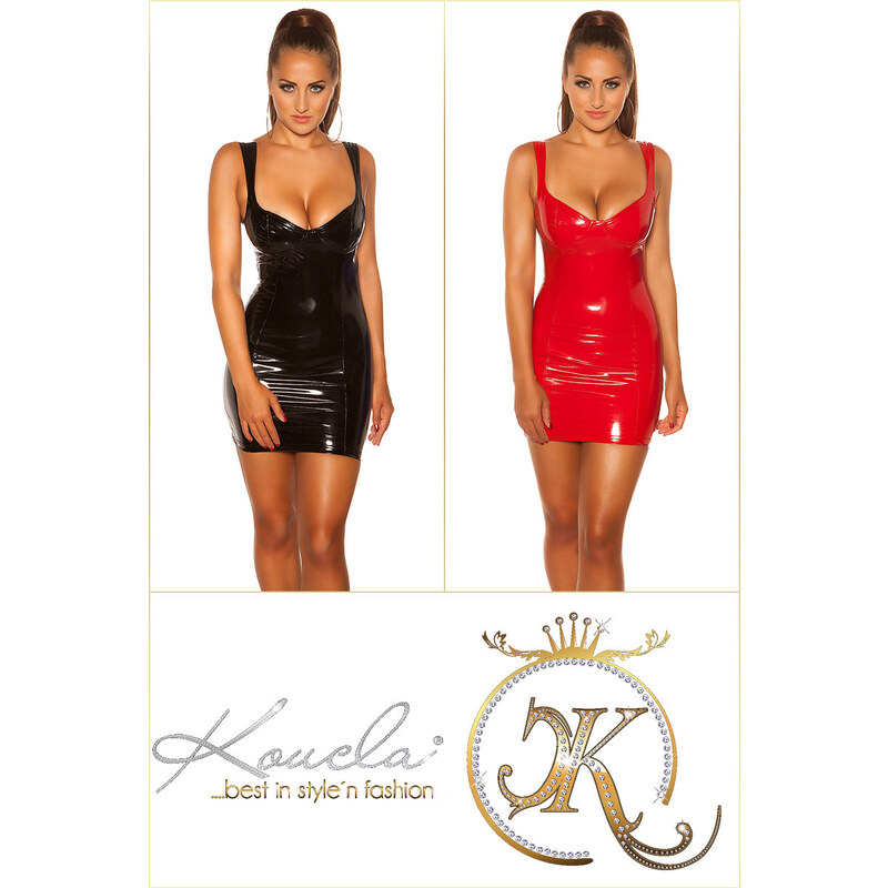 Style fashion Sexy mini šaty KouCla Latex Look