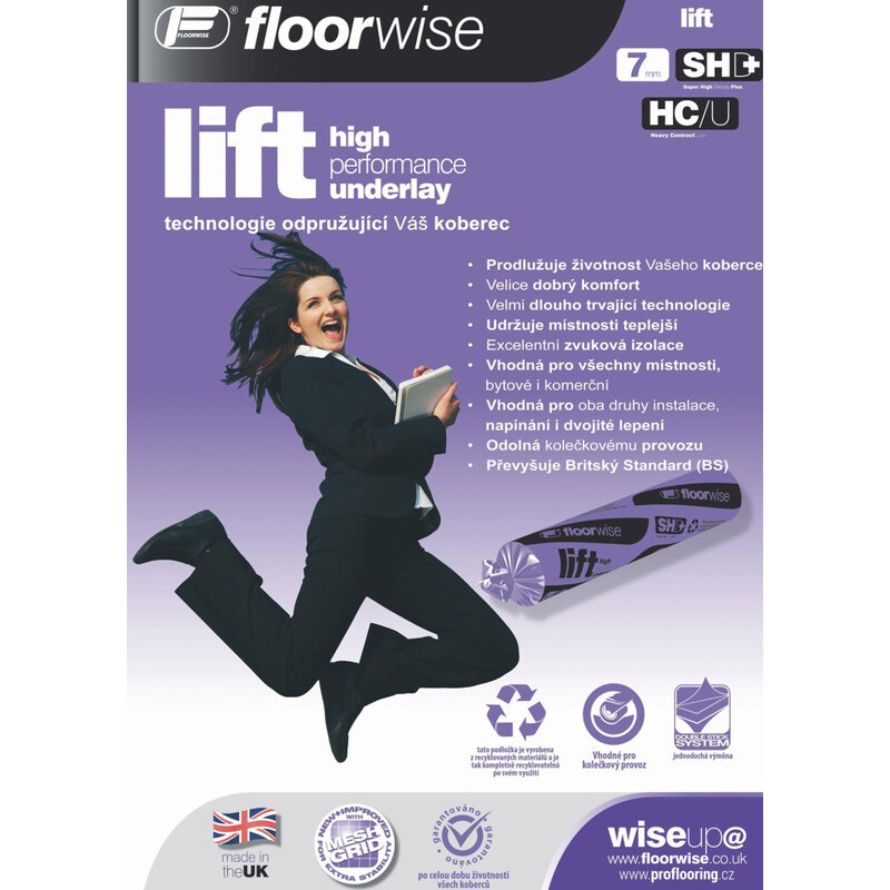 Floorwise Podložka pod koberec Floorwise Lift - 137x1100 (role 15 m2) cm