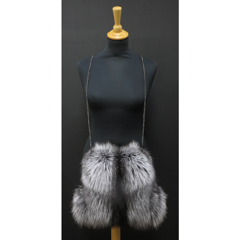 Špongr Kožešinový rukávník (štucl) ze stříbrné lišky ST08 113765681