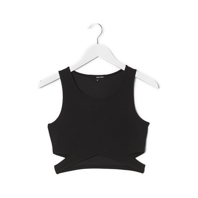 Tally Weijl Black Crop Top with Cut-Out Detail