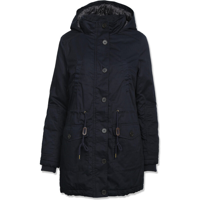 Tally Weijl Blue Coat with Faux Fur & Drawstring