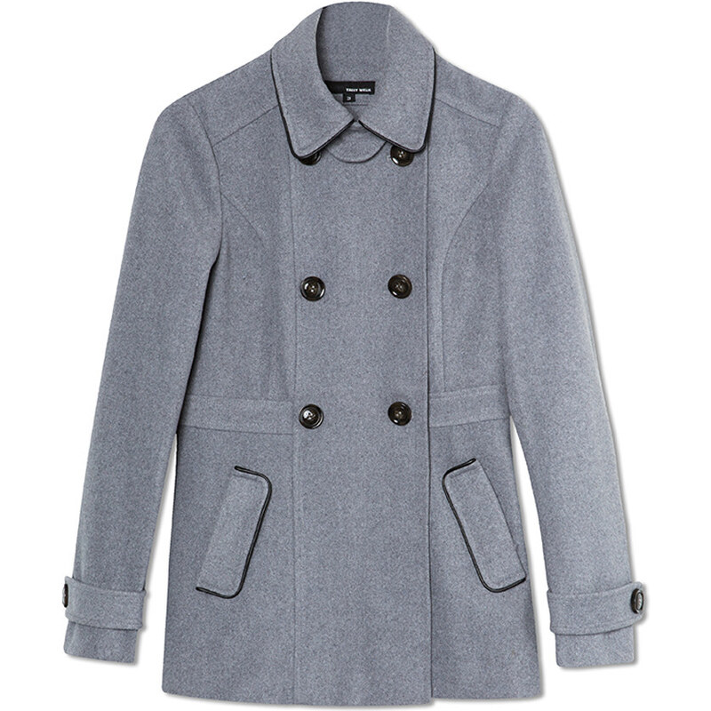 Tally Weijl Grey 6-Button Trench Coat
