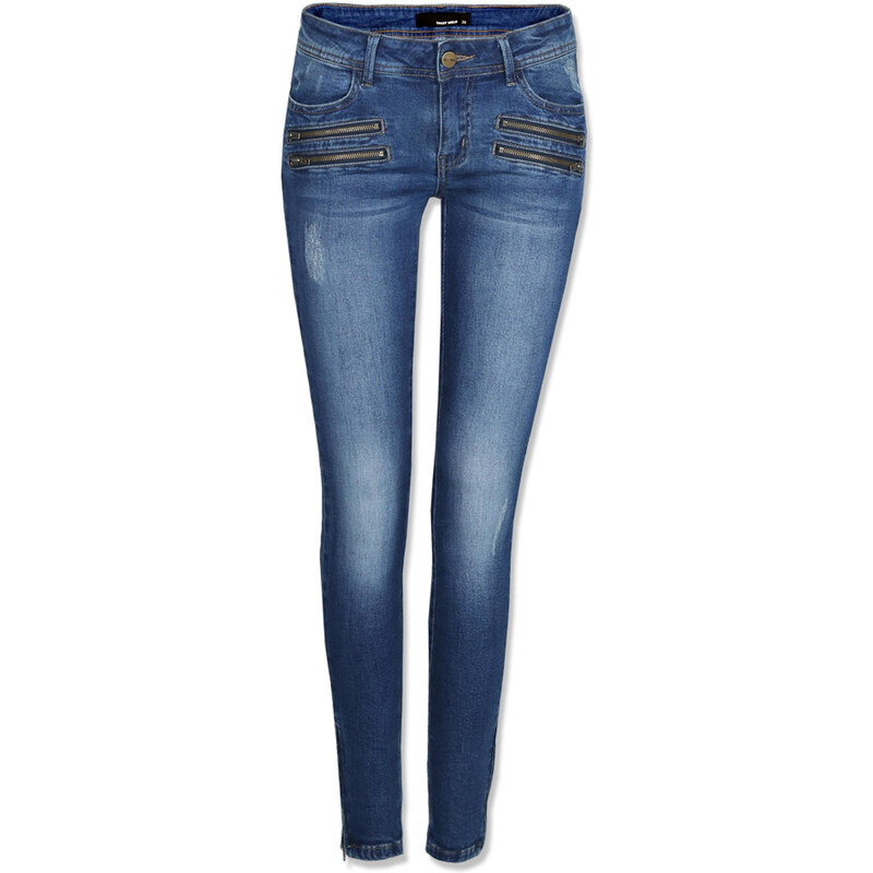 Tally Weijl Blue Push Up Skinny Jeans with Zip Detail