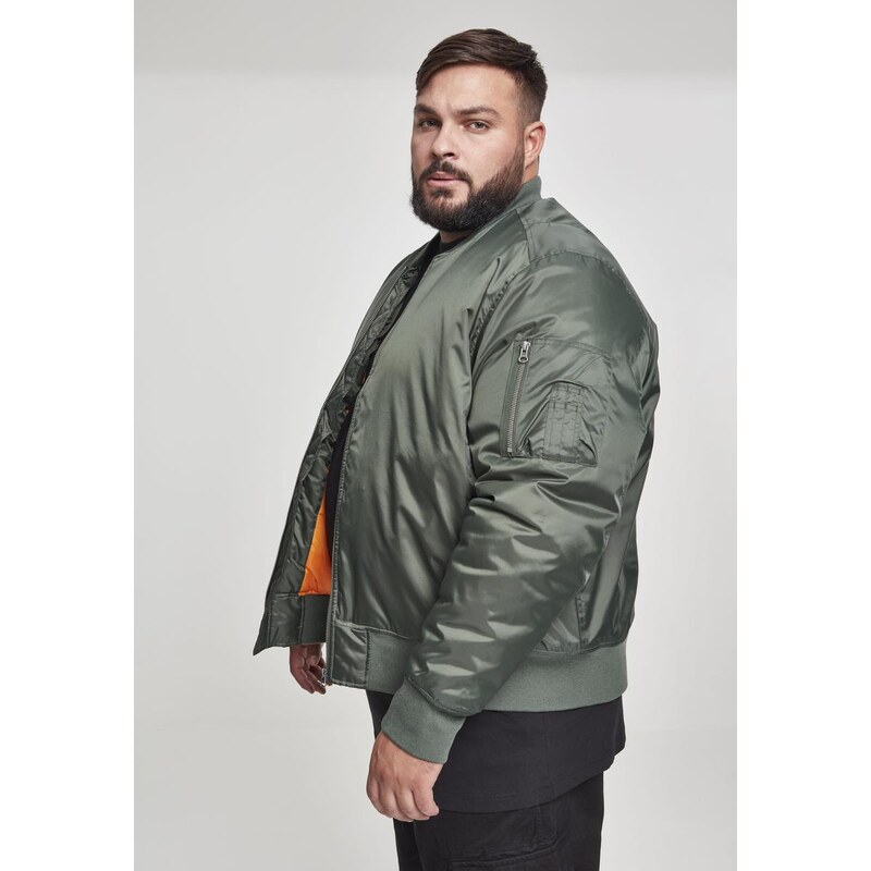 UC Men Basic Bomber Jacket olivová