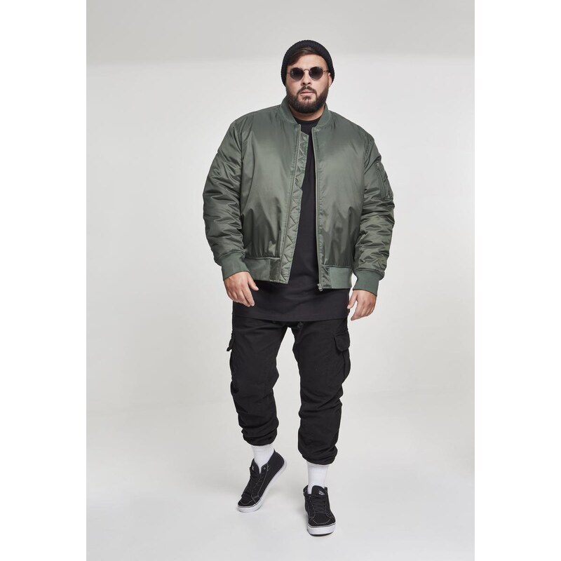 UC Men Basic Bomber Jacket olivová