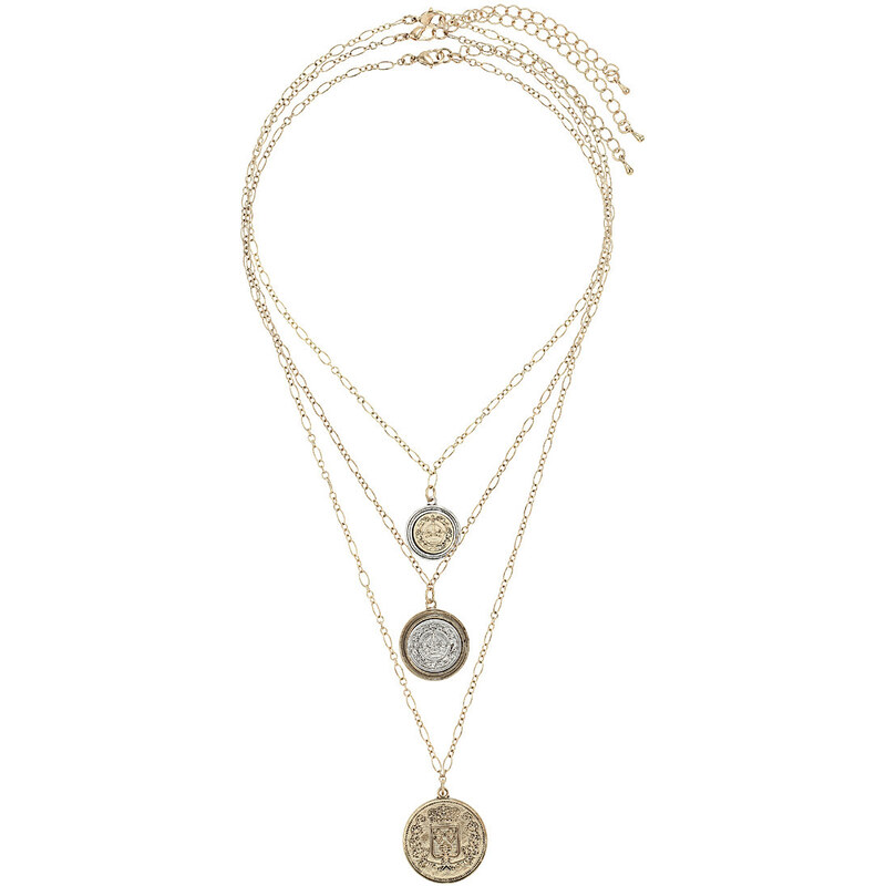 Tally Weijl Gold "Coin" 3-Row Necklace
