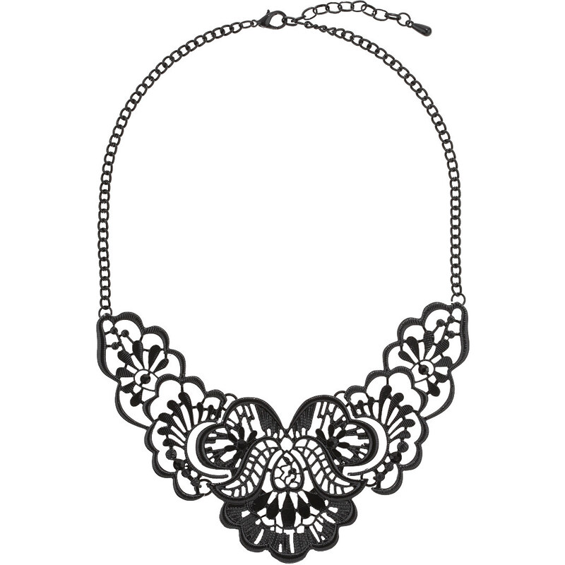 Tally Weijl Black Floral Short Necklace