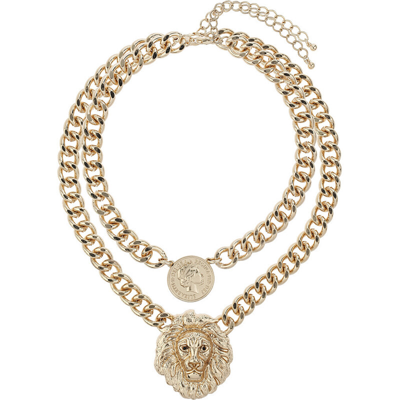 Tally Weijl Gold "Lion" Embellished Chunky Necklace