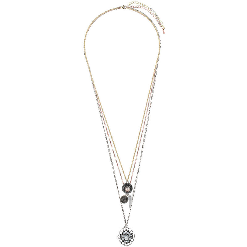 Tally Weijl Gold & Silver Multi-Row Long Necklace