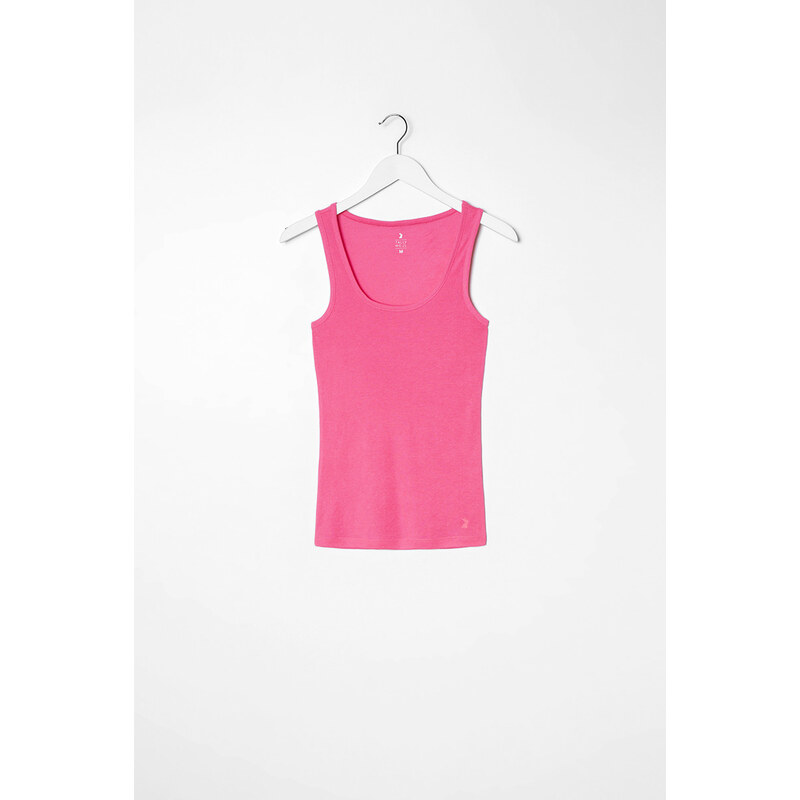 Tally Weijl Pink Ribbed Basic Vest Top