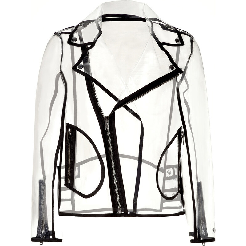 Wanda Nylon Transparent Biker Jacket