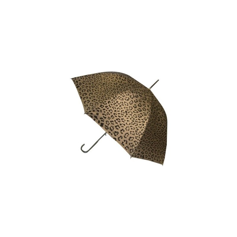 Blooming Brollies Dámský holový vystřelovací deštník Metallic Animal Print Gold Leopard EDSAPG