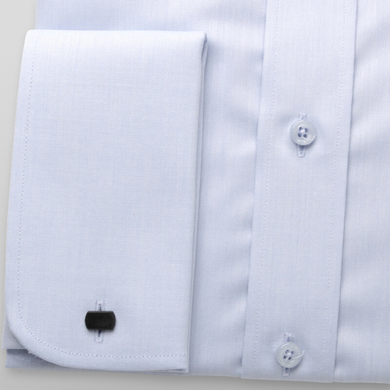 Willsoor Pánská košile Slim Fit světle modrá s hladkým vzorem 12043