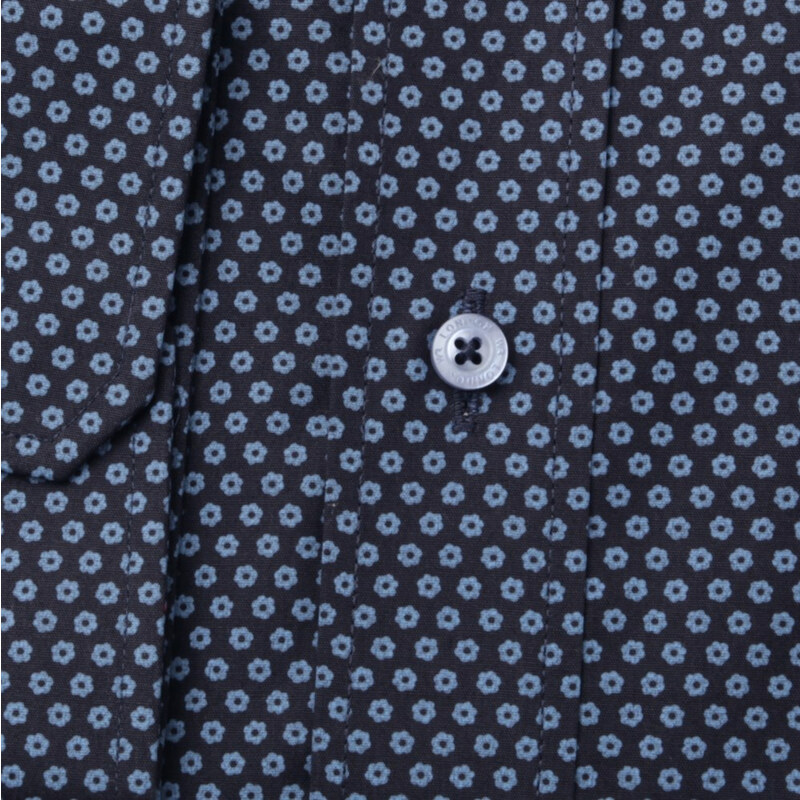 Willsoor Pánská košile WR London v černé barvě s modrými kvítky (výška 176-182) 4799