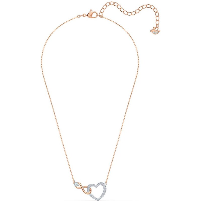 Swarovski Řetízek Hyperbola růžově zlatá / stříbrná / průhledná
