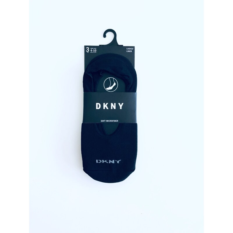 DKNY DKNY Soft Ladies Liner Logo Black stylové funkční ponožky s nápisem 3 páry - 34-41,5 / Černá / DKNY