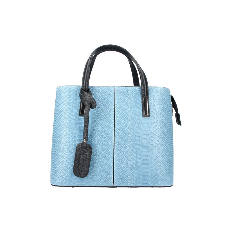 Nebesky modrá kožená kabelka 960 Made in Italy