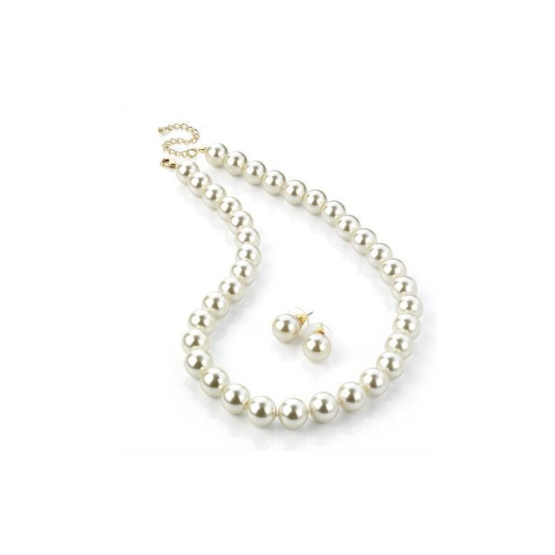 My Astre Souprava bižuterie Krémová perlová klasika 12 mm